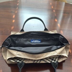 Burberry Black and Tan Briefcase with Classic Design